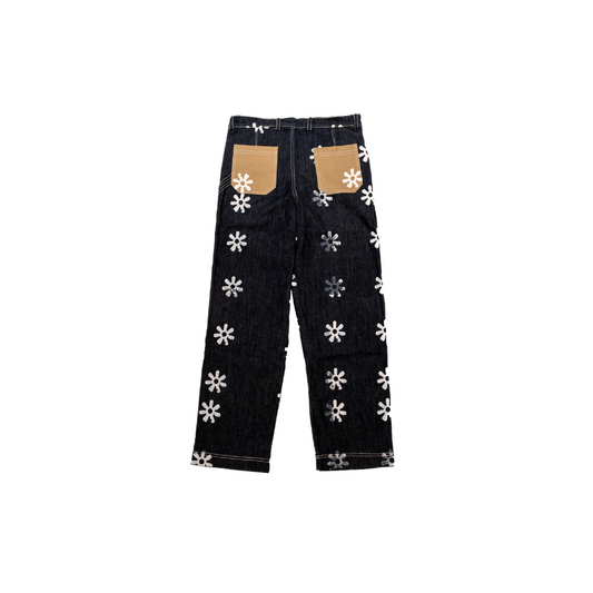 Jean docker brut à fleurs